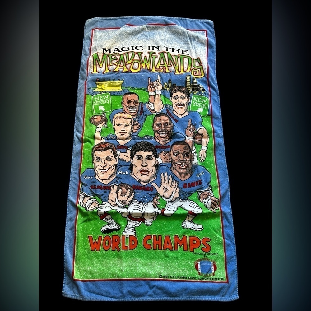 Magic In The Meadowlands 1991 New York Giants Beach Towel 100% Cotton